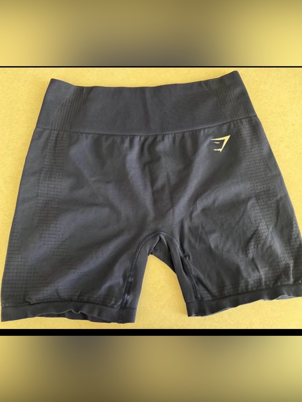 Gymshark blue  High-Waist Seamless Shorts with Gold Logo